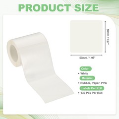 260 Pcs Thermal Sticker Paper, 2×2″ Square Thermal Printer Label, White