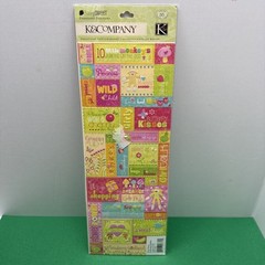 K &Company Berry Sweet Chipboard Sock Monkeys And Fruit & Embossed Stickers