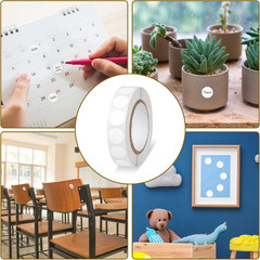 1000 Pcs White round Stickers 0.5 Inch White Dot Stickers Waterproof Circle Stic