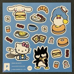 Pipsticks X Sanrio “Diner Delights” HK & Friends Sticker Sheet (4x4in)