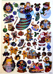 The Paper Studio Christmas #4 Foil Stickers 8″x11″ Santa Stocking Sheet 2007