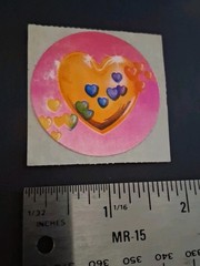 Vintage Stickers Lisa Frank Rainbow Hearts Music Notes Foil Sticker Mod 80s FLAW