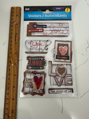 Jot Autocollant 7 3-D Glitter Plaque’s – You Make Me Smile Be Mine Love Crafts