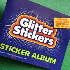 Vintage 80s Gordy Glitter Sticker Mini Album Scratch & Sniff Prism Silver Glow