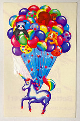 Vintage AUTOGRAPHED LISA FRANK SIGNED 1984 Markie Unicorn Jumbo Sticker 1/1 ****