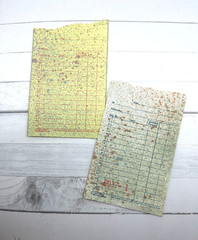 Dyed Vintage Style Ephemera 12 Pc Sales Tickets Bridge Score Sheets Tea Dyed Ink