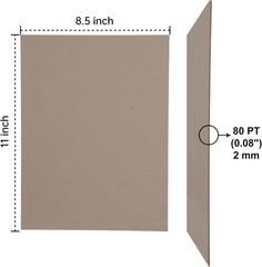 Sturdy 8.5×11 Chipboard Sheets – 20 Pack, 80 PT Thick for Binding & Crafts