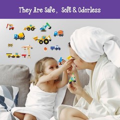 39PCS Construction Vehicle Jelly Stickers – Removable & Reusable Gel Decals