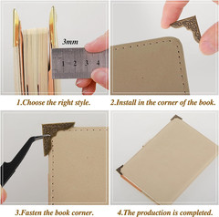 80 Pcs Metal Book Corner Protector, 4 Colors Vintage Iron Book Corner Protector