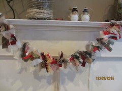 Fabric Rustic Style Holiday Garland,Rustic Christmas Garland,Rustic Wedding Garl