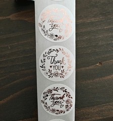 100pcs Thank You Stickers Rose Gold Party Favor Business Envelope Sticker Label