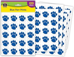 Creative Blue Paw Prints Sticker Set – 120 Durable, Water-Resistant Designs