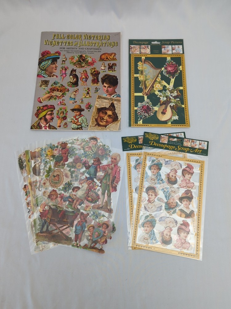 Victorian Decoupage Craft Lot – 4 ITEMS
