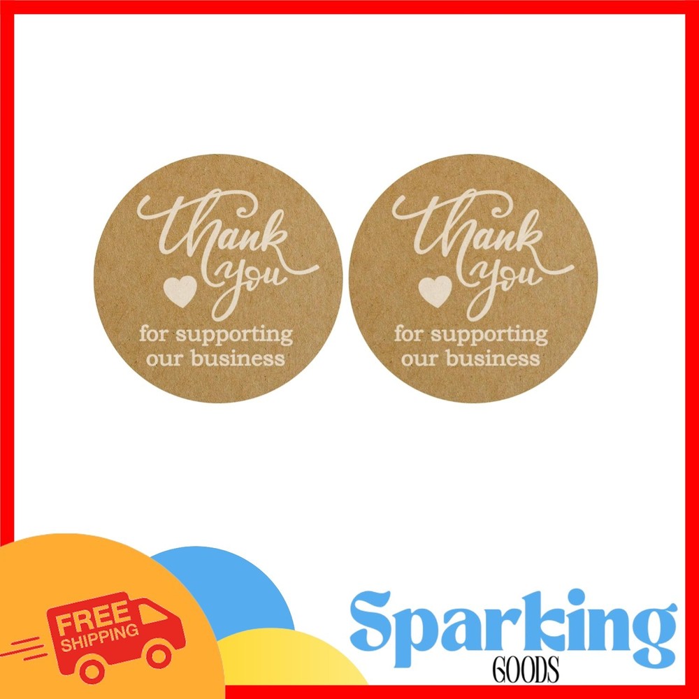 500 Kraft Paper ‘Thank You’ Stickers – Perfect for Small Businesses & Gifts