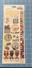Paper House Sticker Value Pack 36 Pcs Military Army Navy USMC Air Force 2 Sheets
