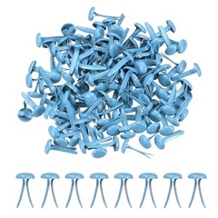 250Pcs Brads Paper Fasteners, 4.5×8 mm Metal Round Head Split Pins, Sky Blue