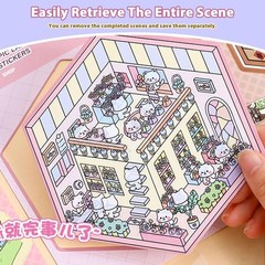 20 Scene Sticker Book for Adults, 3D Stickers, With 2 Sets of Tweezers