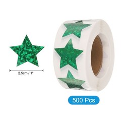 500pcs Green Star Stickers 1 Inch Self-Adhesive Stickers Label