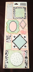 2 HUGE 3 x 12″ MISS ELIZABETH’S Sticker Sheet HEIRLOOM TAGS & FRAMES