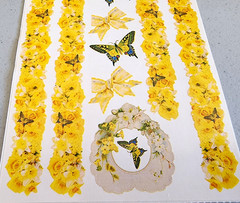 Frances Meyer Vintage Butterflies Yellow Roses Border Stickers Scrapbook NOS 12″