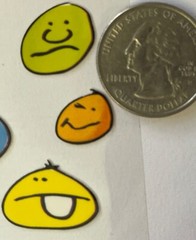 SMILEY BOY Stickers(13pc) Generations•Faces•Unhappy •Grin•Green•Blue•Yellow•Sad•