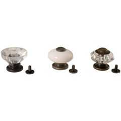 Tim Holtz Idea-ology Curio Knobs Door Cabinet 3 Different Designs White Glass