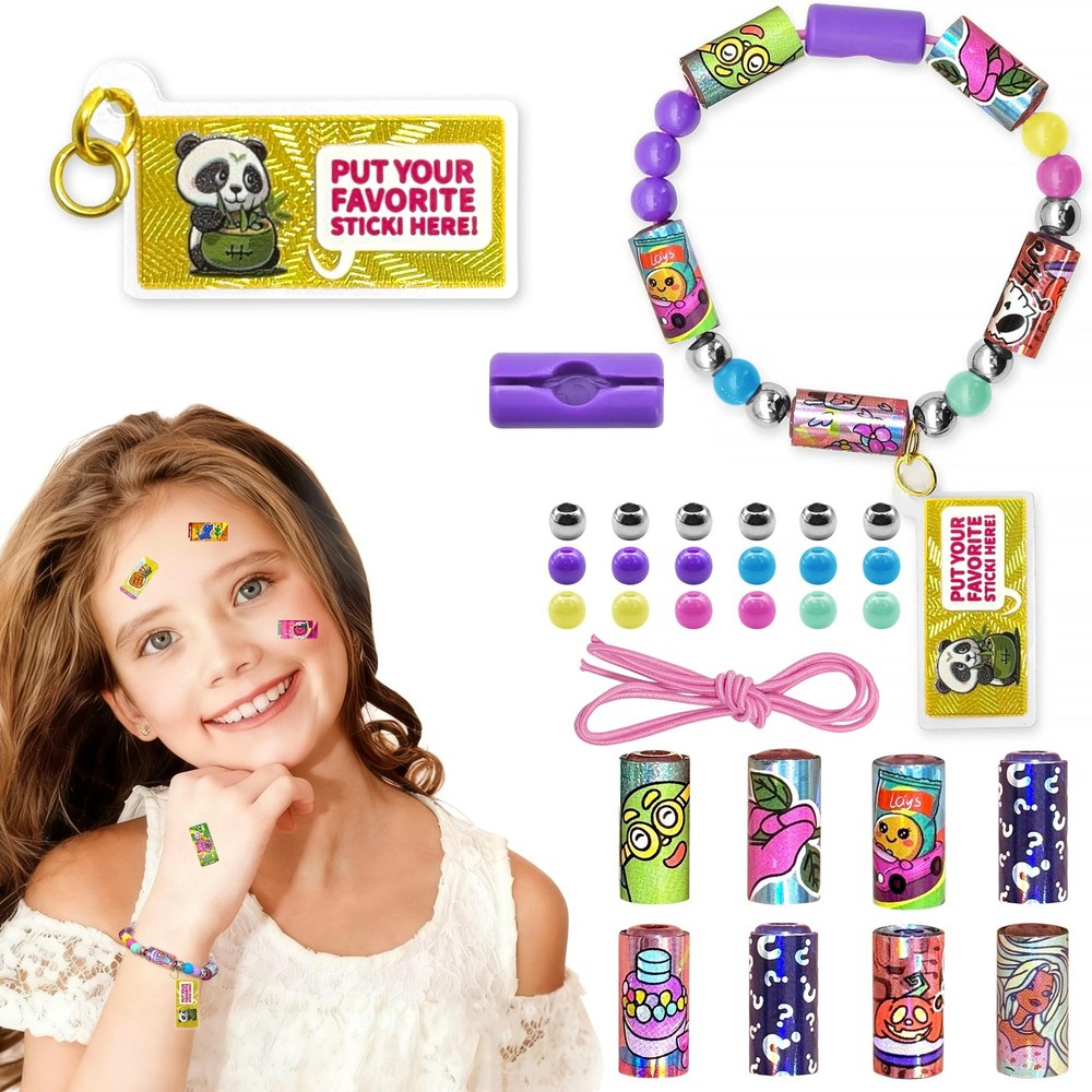 xouyhzy Creative Sticky Rolls Bracelet Making Kit for 80 Rolls, Pink