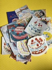 Set of 24 Blue Sky Buttercream Birthday Cake Stickers Scrapbooking Card Making