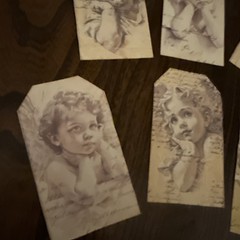 6JunkJournal Tags, Junk Journal Supplies, Scrapbooking, baby angels ￼