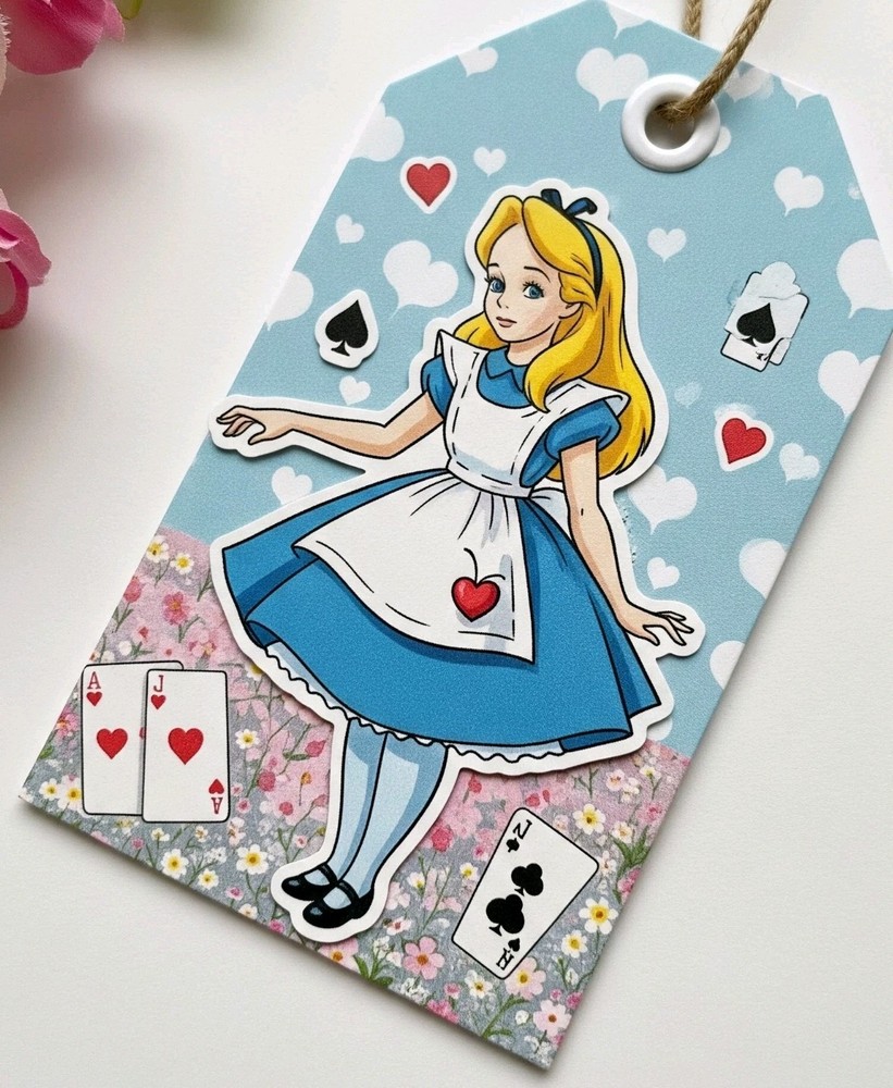 Cute Alice In Wonderland Tag Junk Journal Scrapbook