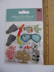 Jolee’s Boutique SNORKELING Googles Fish Flippers Coral Dimensional Stickers NOS