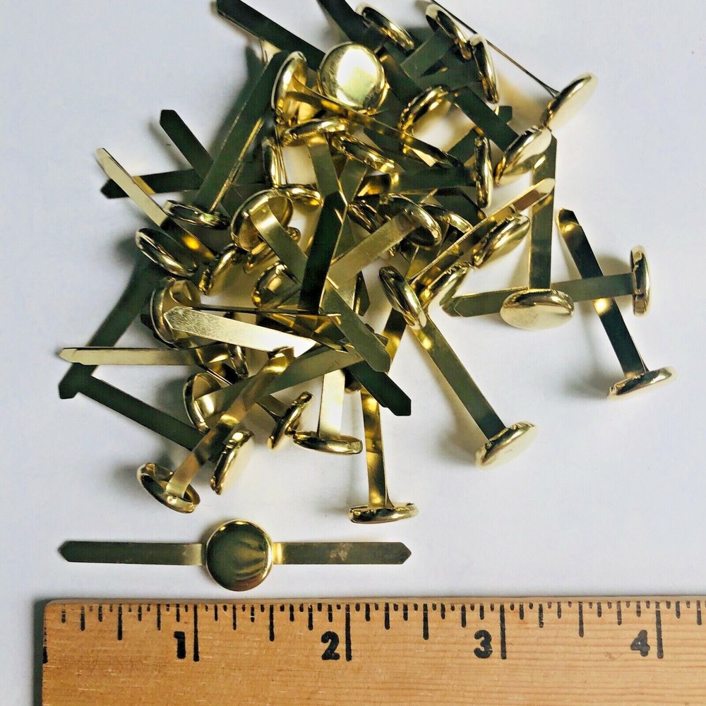 HyGlo Deco Fasteners – Brads – 1/2″ Big Top Brass- 40 Brads – NEW