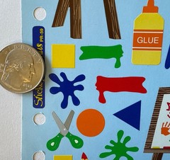 PAINT SUPPLIES Binder Stickers(26pc)Sticko…Paintbrush…Glue…Easel…Scissors…School