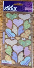 Sticko Hearts Valentines Love Wedding Pink Blue Yellow Green Scrapbook Stickers