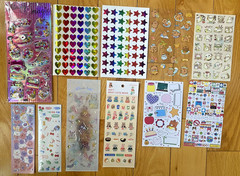 Super Huge Lot Of Cute Kawaii Korean + Japanese Stickers: Shaker, Mini, Glitter+