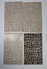 12 Alphabet Letters Rub On Sheets White Brown Black Fonts Scrapbooking Crafts