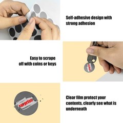 90 Pack Scratch Off Labels Stickers 3 Sheets 1″ Round Self-Adhesive Stickers