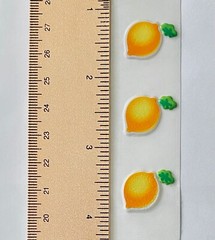 Vintage 1980s Puffy LEMON Scratch N Sniff Fruit Smell Stickers Vinyl Stick-Ons
