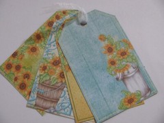 Heartfelt Creations TAG BOOKLET 4 Pieces Ribbon HANDMADE