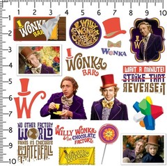 WILLY WONKA AND THE CHOCOLATE FACTORY VARIETY DIE CUT VINYL 50 CT STICKER PACK
