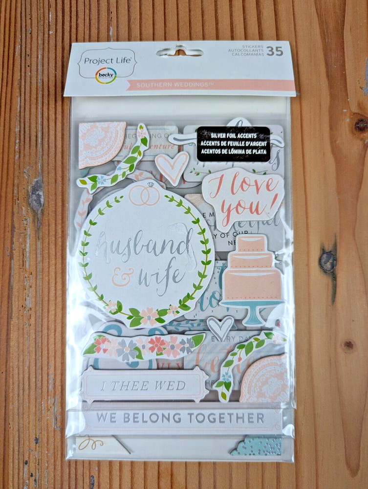 NEW Project Life Southern Wedding 35 Stickers Becky Higgins Scrapbooking NIP