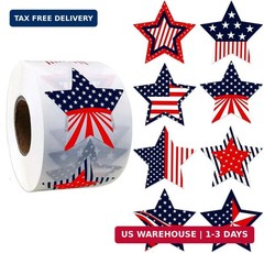 500 Pcs 4Th of July Patriotic Stickers 1.5Inch American Flag Sticker USA Fourth