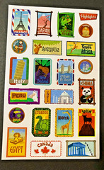 VTG HIGHLIGHTS children 2 8×5 sheets 48 WORLD COUNTRY stickers Travel Adventure
