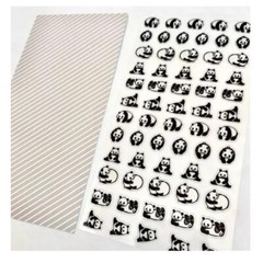 CLEAR PANDA STICKERS Craft Kids Scrapbook Vinyl Sticker Sheet Animal Kawaii NEW