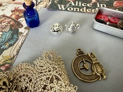 Alice in Wonderland Junk Journal Kit Ephemera Bundle 106 Pc Tags Papers Crafts