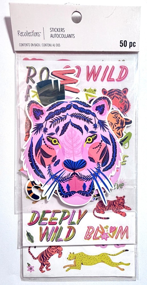 Go Wild Tiger Stickers Scrapbooking Gems Card Recollections
