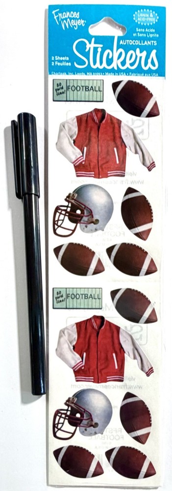 Football Frances Meyer Stickers Scrapbooking Card Journal Planner FMI