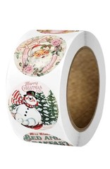 2 ROLLS = 1000PCS 1” Vintage Retro Nostalgia Old Christmas Stickers Labels Lot