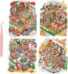 4 Oversized 3D DIY Stickers, Waterproof Quiet Book with Forests Decorating Mobil