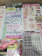 Vintage Baby Girl Scrapbook Embellishment Lot –